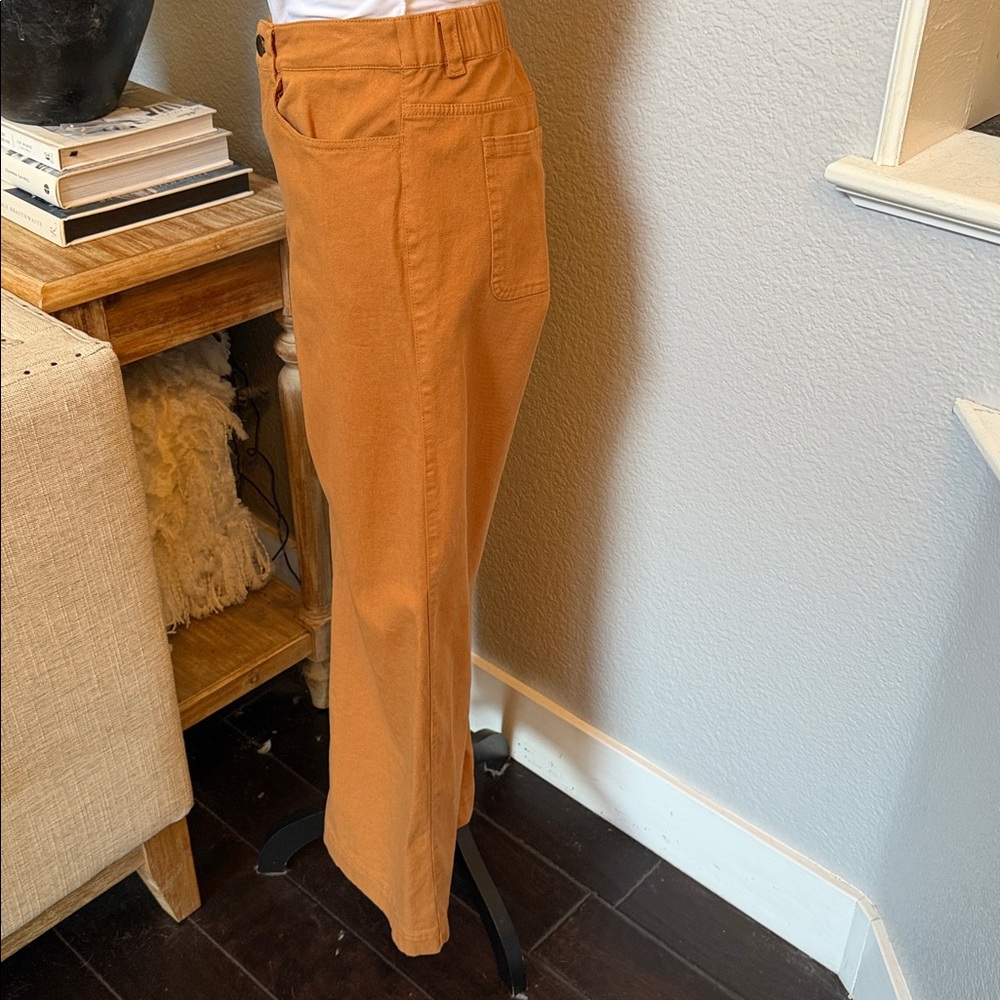 PACT Organic Cotton Stretch Twill Denim Wide Leg Pant Size Small - Picture 4 of 8